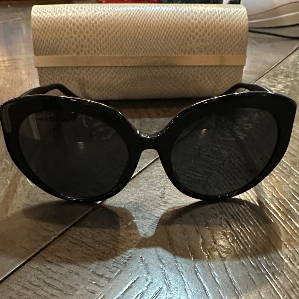 Jimmy Choo Elegant Black Round Sunglasses